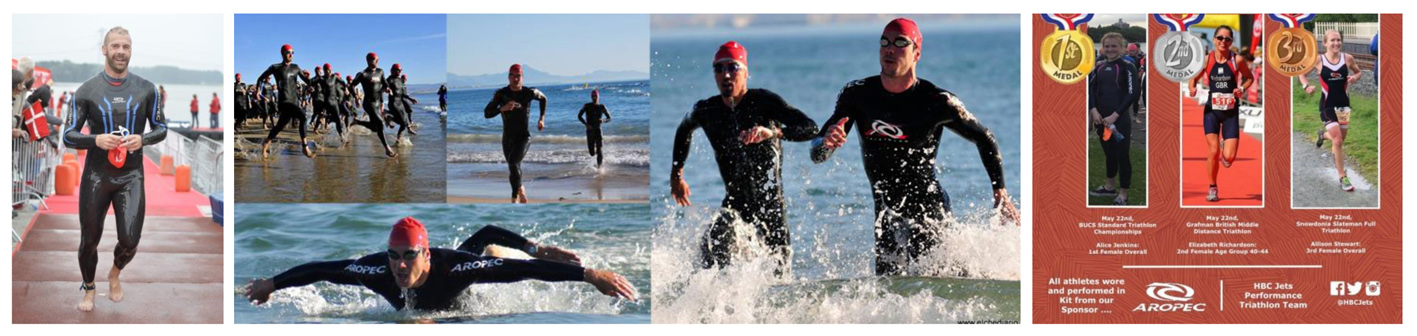 Professional triathlon team using Aropec Sports suits Professional triathlon team using Aropec Sports suits